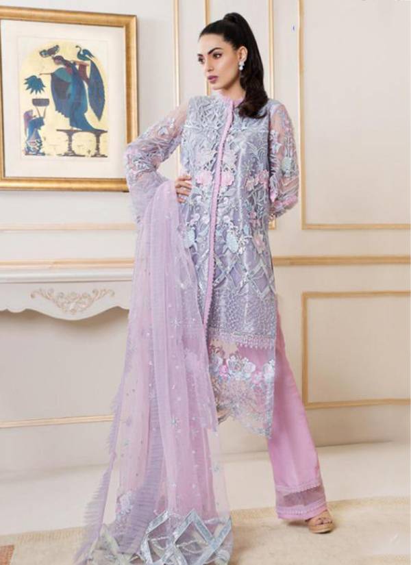 Ashifa Nabeel Butterfly Net With Heavy Embroidery Work And Sequins Work Pakistani Suit Collection 16001-16004
